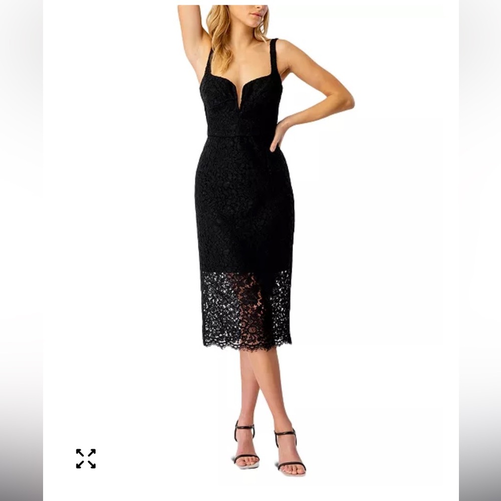 NWT Bardot Black Lace Adeline Midi Dress